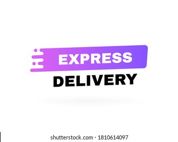 Express delivery badge. Logo design. Banner template design for shipping, delivery and moving company. Modern vector illustration.