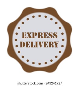 Express delivery badge or stamp isolated on white background. Vector illustration.