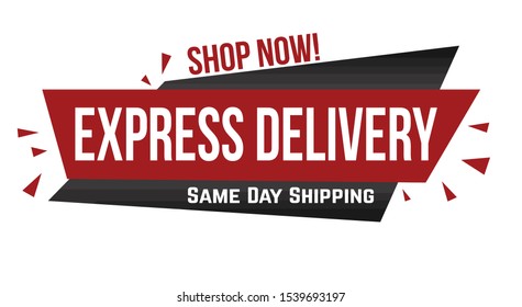 Express delivery banner design on white background, vector illustration