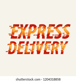 Express delivery beautiful graphical inscription sans serif font.