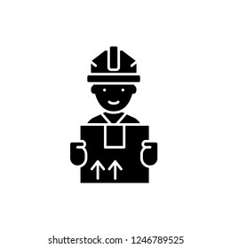 Express delivery black icon, vector sign on isolated background. Express delivery concept symbol, illustration 