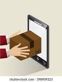 Express delivery box design , vector illustration