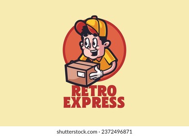 
Entrega rápida. Parto. Ilustración vectorial. Estilo retro