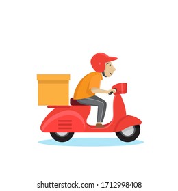 Delivery Man Vector Flat Design Stock Vector (Royalty Free) 370028294 ...