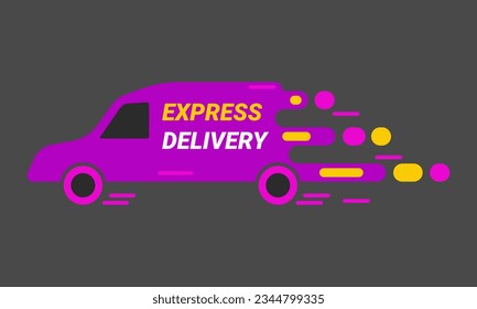 Express delivery. Car delivery goes fast. 