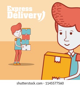 Express delivery cartoon