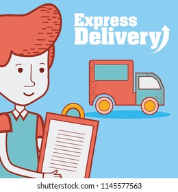 Express delivery cartoon