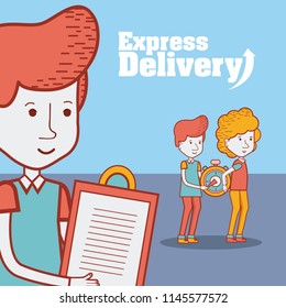 Express delivery cartoon