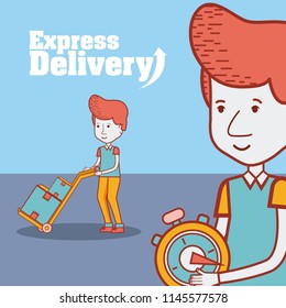 Express delivery cartoon