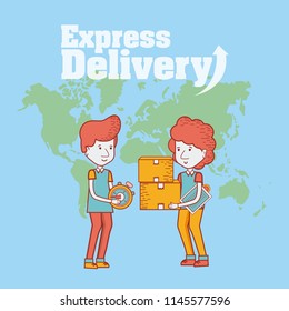 Express delivery cartoon