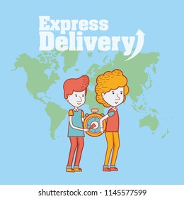 Express delivery cartoon