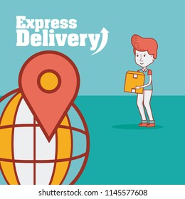 Express delivery cartoon