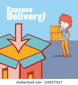 Express delivery cartoon