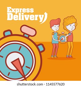 Express delivery cartoon