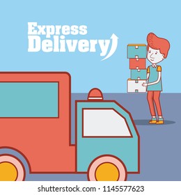 Express delivery cartoon