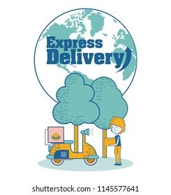 Express delivery cartoon
