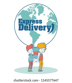 Express delivery cartoon