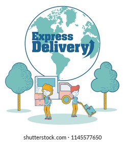 Express delivery cartoon