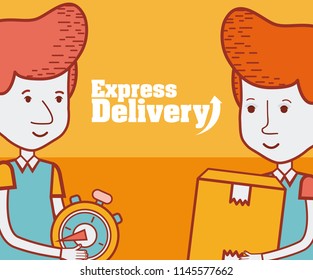 Express delivery cartoon