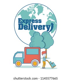 Express delivery cartoon