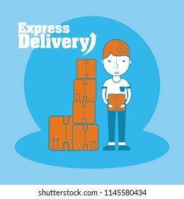 Express delivery cartoon