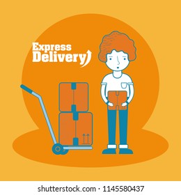 Express delivery cartoon