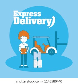 Express delivery cartoon