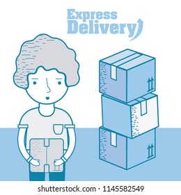 Express delivery cartoon