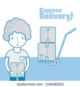 Express delivery cartoon