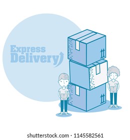 Express delivery cartoon