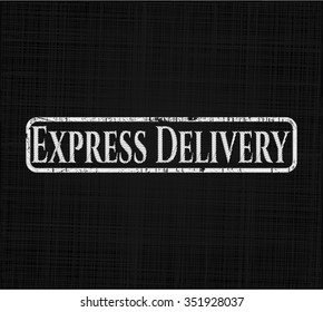 Express Delivery chalkboard emblem on black board