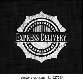Express Delivery-Chalkboard-Emblem auf einer Tafel
