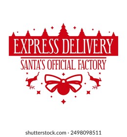 Expresszustellung. Weihnachtsstempeldesign. Vorlage für Weihnachten handgemachte Geschenke. Vektorgrafik.