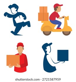 Express Delivery Clipart-Paketvorlage für Fracht-, Liefer- und Zustellungsgeschäfte.