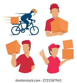 Express Delivery clipart bundle template, for cargo, shipment, and delivery business.
