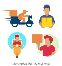 Express Delivery Clipart-Paketvorlage für Fracht-, Liefer- und Zustellungsgeschäfte.