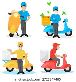 Plantilla de Paquete del Clipart de la entrega expresa, para el negocio del cargo, del envío, y de la entrega.