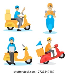 Express Delivery clipart bundle template, for cargo, shipment, and delivery business.