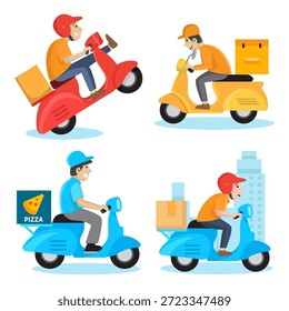 Express Delivery Clipart-Paketvorlage für Fracht-, Liefer- und Zustellungsgeschäfte.