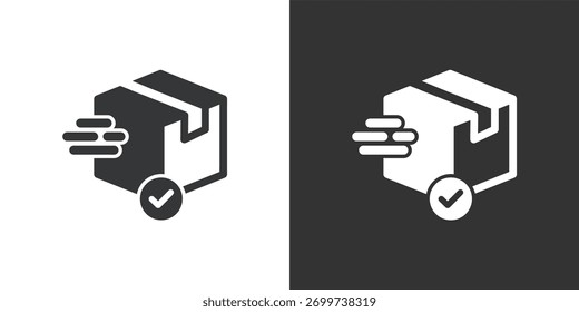 Express delivery confirmed icon. Solid glyph series icon