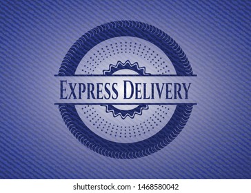 Express Delivery denim background. Vector Illustration. Detailed.