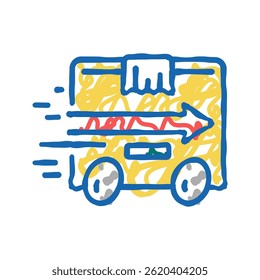 express delivery doodle icon sketch vector. express delivery sign. isolated symbol illustration