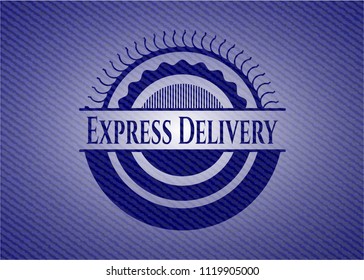 Express Delivery emblem with jean high quality background
