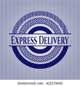 Express-Lieferemblem mit jean-Struktur