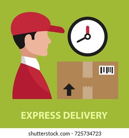 Express delivery flat concept. Vector illustration. Element template for design.