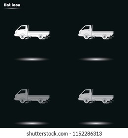 Express delivery flat grayscale vector icon. Delivery car.