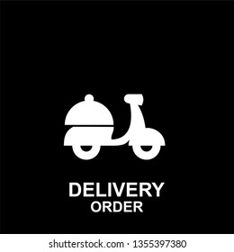 express delivery food logo icon vector template with motorbike