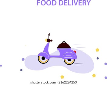 express delivery food logo icon vector template with motorbike