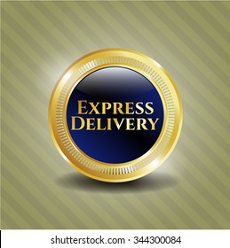 Express Delivery golden emblem