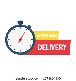 Express-Liefersymbol für Apps und Website. Lieferkonzept Vektorgrafik. Flaches Design.